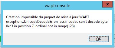 Lors de la création du packet pour les postes clients